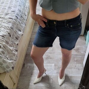 American Eagle Boy Midi Denim Shorts